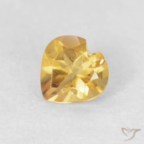 0.39ct 자연스러운 미디엄 골든 황수정, 마음, VVS-VS