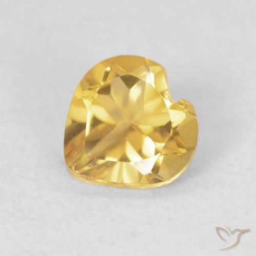 0.64ct 자연스러운 미디엄 골든 황수정, 마음, VVS-VS