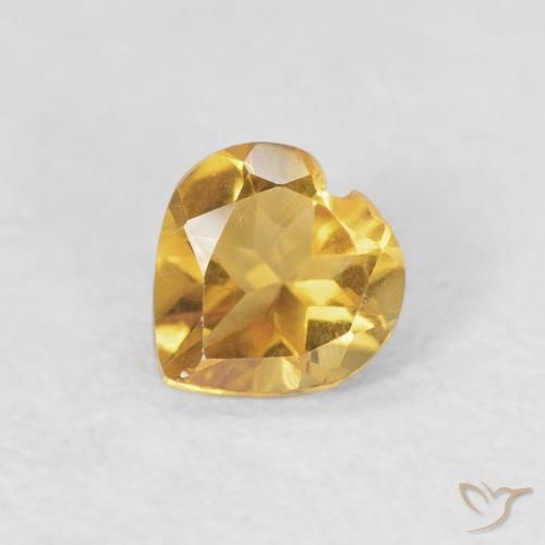 0.34ct 자연스러운 골든 황수정, 마음, VVS-VS