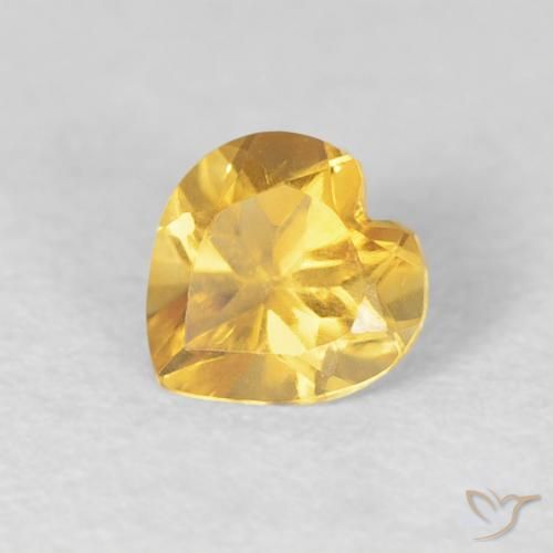 0.42ct 자연스러운 미디엄 골든 황수정, 마음, VVS
