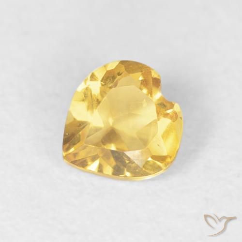 0.34ct 자연스러운 라이트 골드 황수정, 마음, VVS