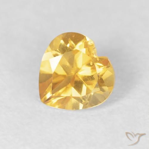 0.45ct 자연스러운 라이트 골드 황수정, 마음, VVS