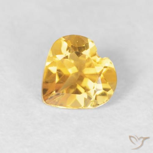 0.38ct 자연스러운 골든 오렌지 황수정, 마음, VVS