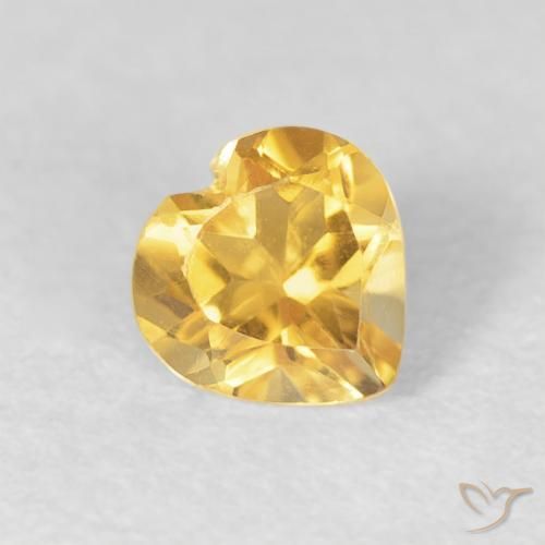 0.45ct 자연스러운 골든 오렌지 황수정, 마음, VVS