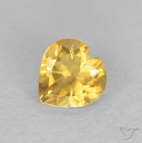 0.35ct 자연스러운 골든 오렌지 황수정, 마음, VVS