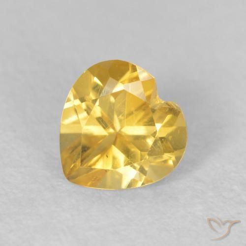0.42ct 자연스러운 골든 오렌지 황수정, 마음, VVS
