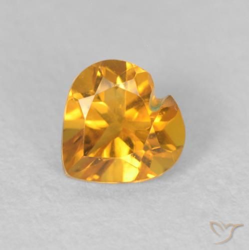 0.43ct 자연스러운 Medium Light Orange-Gold 황수정, 마음, VVS