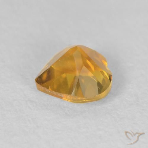 0.43캐럿 천연 Medium Light Orange-Gold 황수정, 마음, VVS