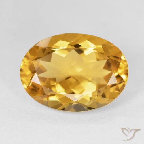 11.61ct 자연스러운 골든 오렌지 황수정, 타원형, VVS