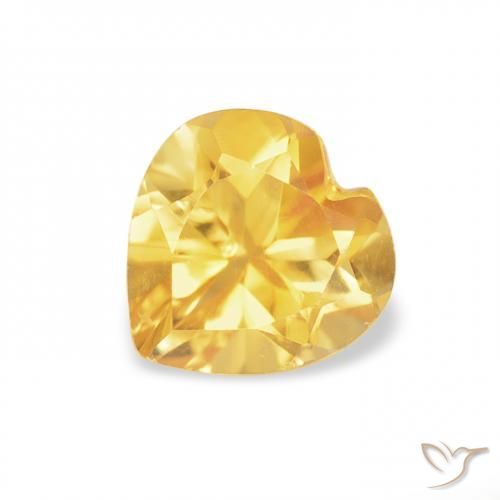 0.74ct 자연스러운 골든 오렌지 황수정, 마음, VVS-VS