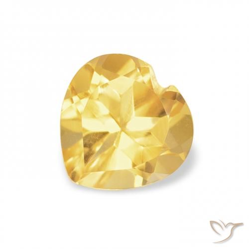 0.72ct 자연스러운 골든 오렌지 황수정, 마음, VVS-VS