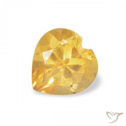 0.41ct 자연스러운 미디엄 골든 황수정, 마음, VVS-VS
