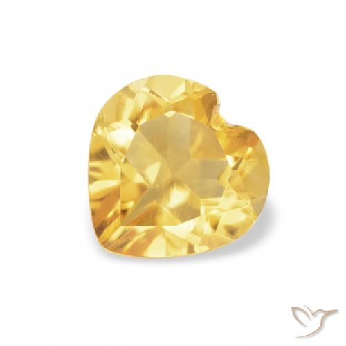 0.67ct 자연스러운 골든 오렌지 황수정, 마음, VVS-VS