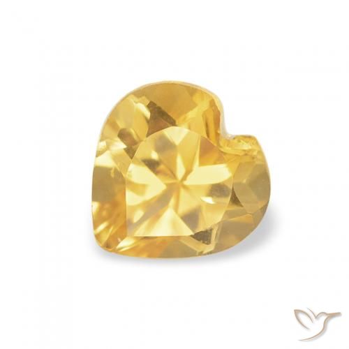 0.46ct 자연스러운 골든 오렌지 황수정, 마음, VVS-VS