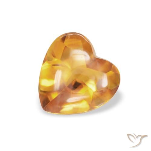 0.76ct 자연스러운 미디엄 오렌지 황수정, 마음, 투명한