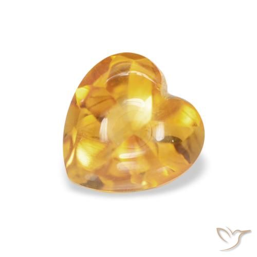 1.00ct 자연스러운 Medium Light Orange-Gold 황수정, 마음, 투명한