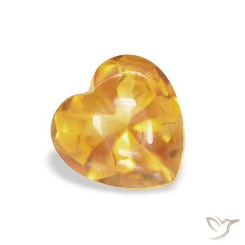 1.00캐럿 천연 Medium Light Orange-Gold 황수정, 마음, 투명한
