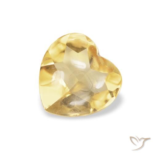 0.68ct 자연스러운 라이트 골드 황수정, 마음, 투명한