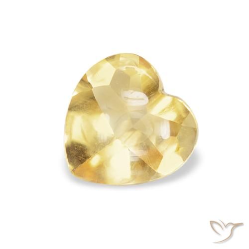 0.74ct 자연스러운 연노랑 황수정, 마음, 투명한