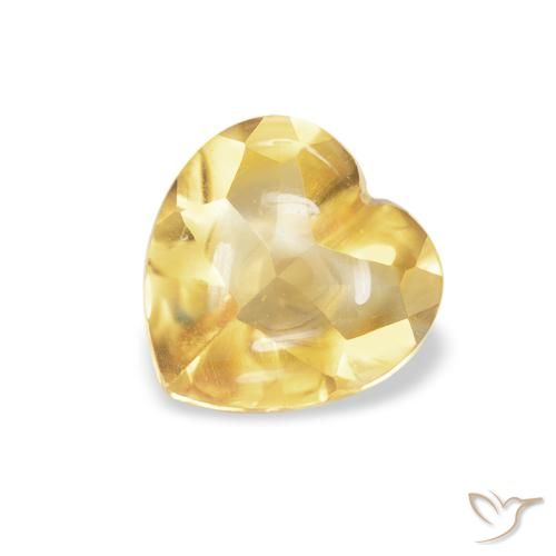 0.76ct 자연스러운 골든 오렌지 황수정, 마음, 투명한