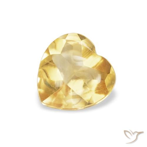 0.74ct 자연스러운 금 황수정, 마음, 투명한