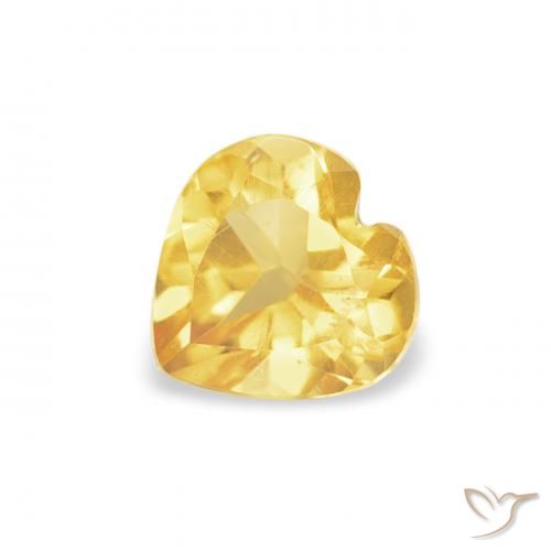 0.45ct 자연스러운 골든 오렌지 황수정, 마음, VS