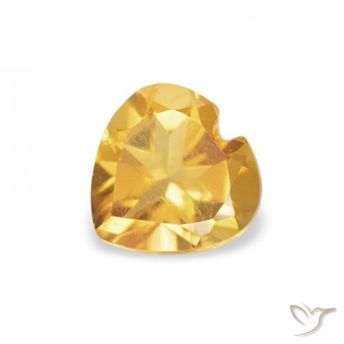 0.42ct 자연스러운 브라이트 골드 황수정, 마음, VS
