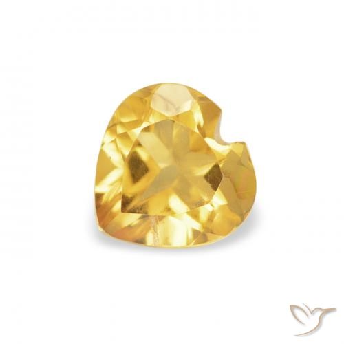 0.39ct 자연스러운 골든 오렌지 황수정, 마음, VS