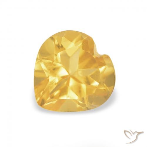 0.74ct 자연스러운 골든 오렌지 황수정, 마음, VVS