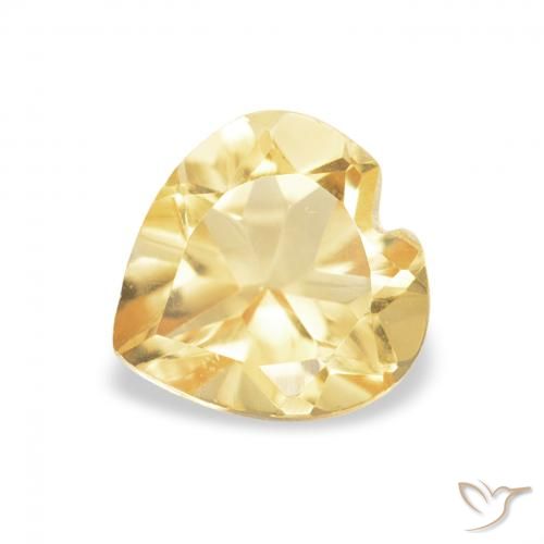 0.72ct 자연스러운 라이트 골드 황수정, 마음, VVS