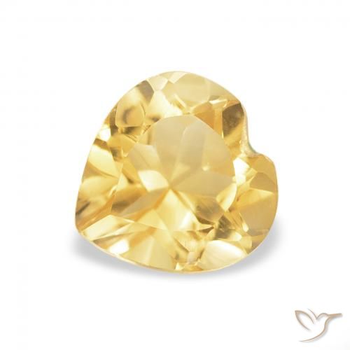 0.74ct 자연스러운 라이트 골든 옐로우 황수정, 마음, VVS