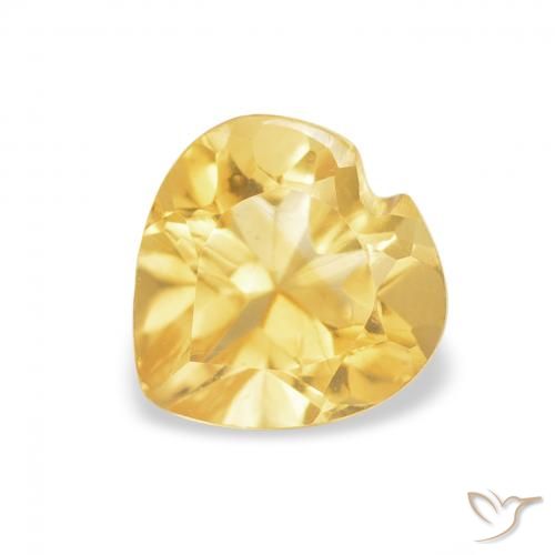 0.75ct 자연스러운 라이트 골든 옐로우 황수정, 마음, VVS