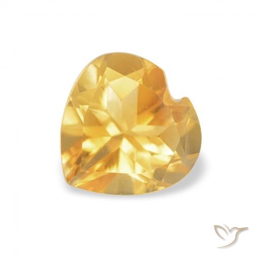 0.73ct 자연스러운 미디엄 골드 황수정, 마음, VVS