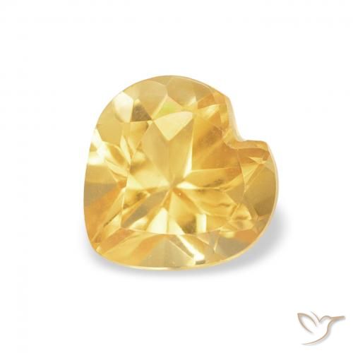 0.73ct 자연스러운 미디엄 골드 황수정, 마음, VVS