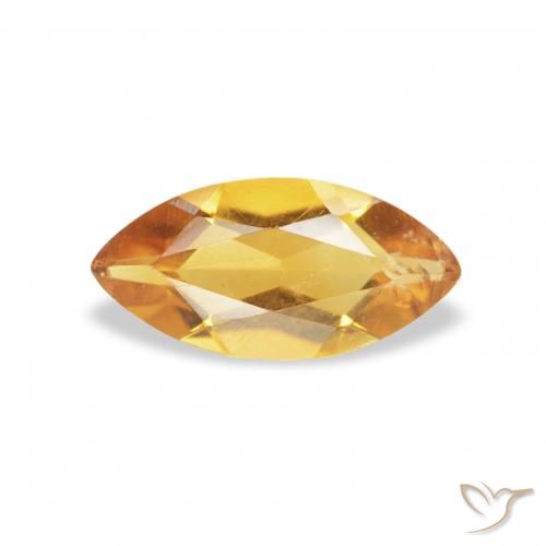 0.41ct 자연스러운 골든 오렌지 황수정, 보석, VS