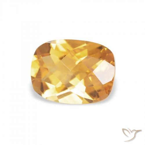 1.29캐럿 천연 Medium Light Orange-Gold 황수정, 방석, VVS