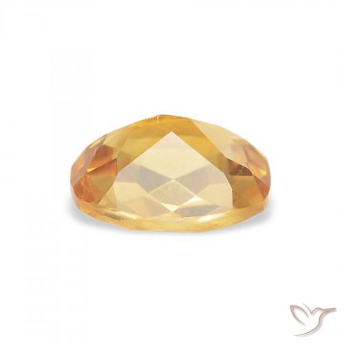 1.29캐럿 천연 Medium Light Orange-Gold 황수정, 방석, VVS
