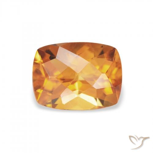 1.49ct 자연스러운 딥 오렌지-골드 황수정, 방석, VVS