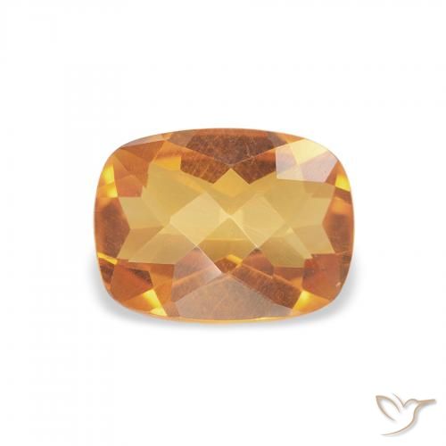 1.15ct 자연스러운 딥 오렌지-골드 황수정, 방석, VVS
