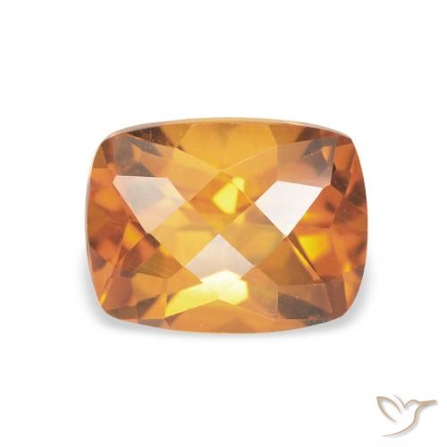1.50ct 자연스러운 다크 오렌지 황수정, 방석, VVS