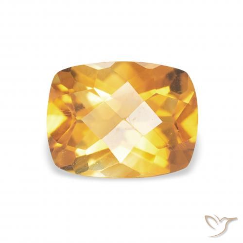 1.35ct 자연스러운 오렌지-골드 황수정, 방석, VVS