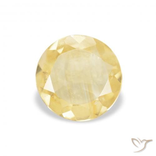 0.73ct 자연스러운 연노랑 황수정, 둥근, VVS