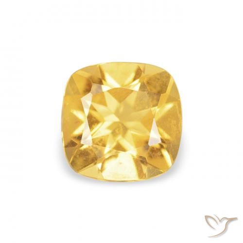 0.42ct 자연스러운 브라이트 골드 황수정, 방석, VVS-VS