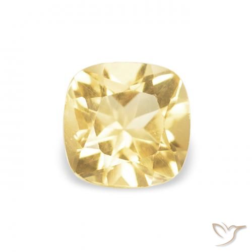 0.52ct 자연스러운 라이트 골드 황수정, 방석, VVS
