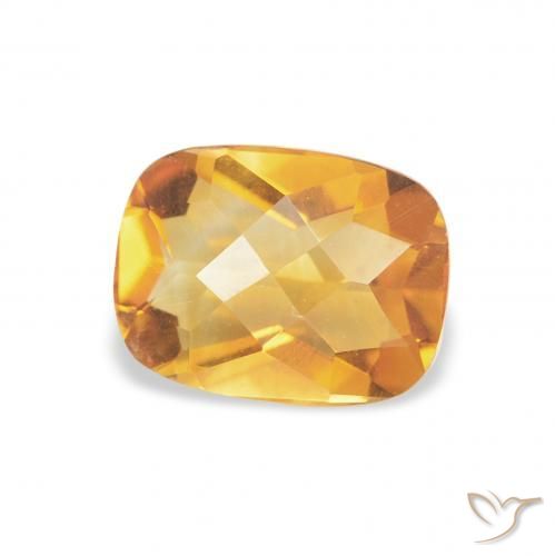 1.10캐럿 천연 Medium Light Orange-Gold 황수정, 방석, VVS-VS