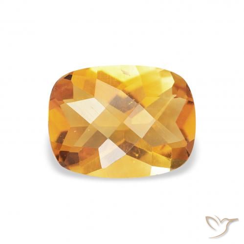 1.04ct 자연스러운 딥 골든 오렌지 황수정, 방석, VS