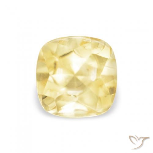 0.64ct 자연스러운 라이트 골든 옐로우 황수정, 방석, 투명한