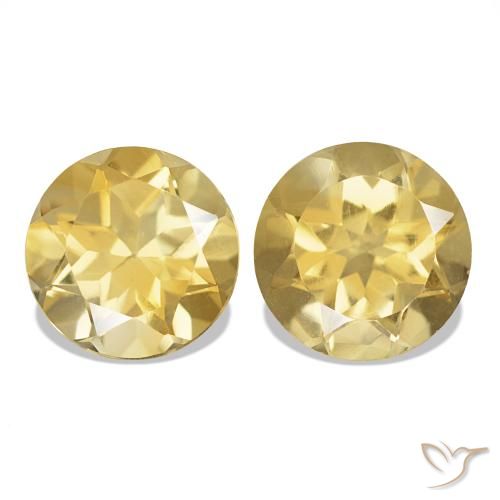 2.51캐럿 천연 라이트 골든 옐로우 황수정 보석, 라운드 컷, VVS-VS