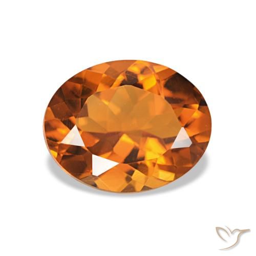 1.53ct Medium Dark-Orange 황수정, 타원형, VVS