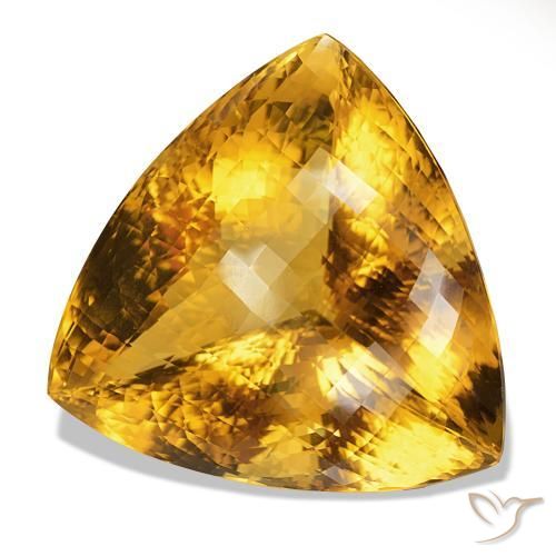 551.04캐럿 천연 골든 브라운 시트린, 트릴리언, 57.8×56.1 mm, IF